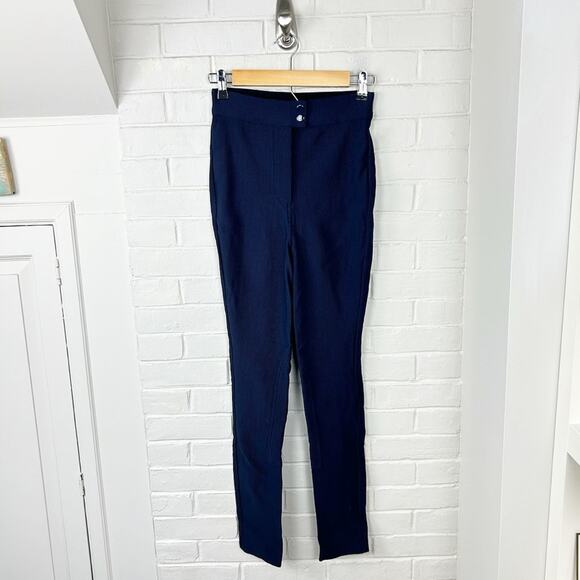 American Apparel Navy High Rise Ribbed Riding Pants Size S - Picture 1 of 12